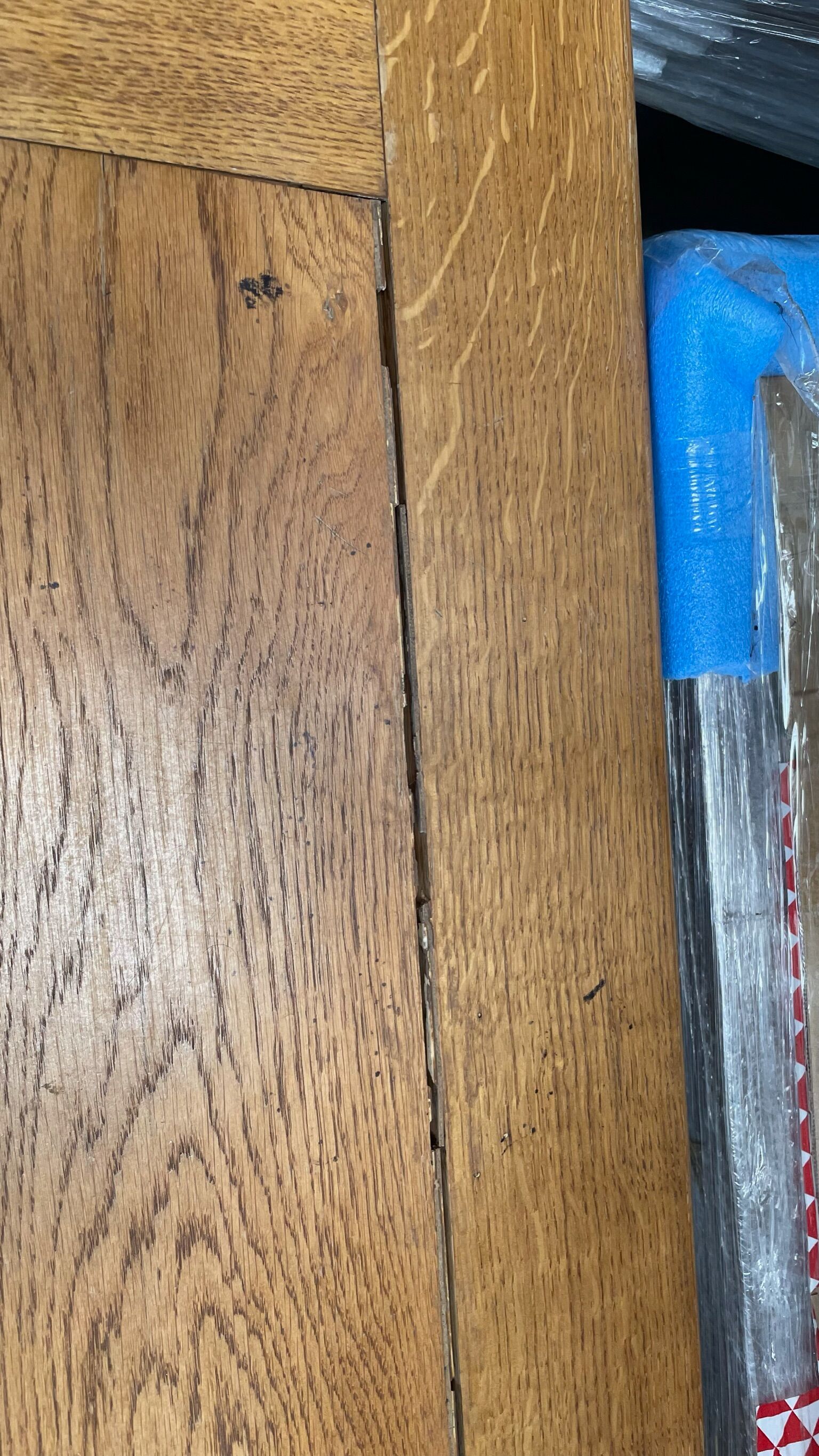 Wooden farmhouse table