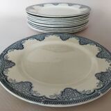 12 flat plates iron earth Salins, model Céline