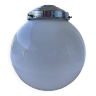 Vintage Bistro Chandelier - Opaline Globe - 1960-70
