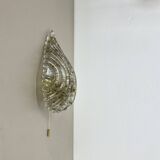 Vintage Murano gold Ice Glass Metal Wall Light by Kaiser Leuchten, Germany 1970s