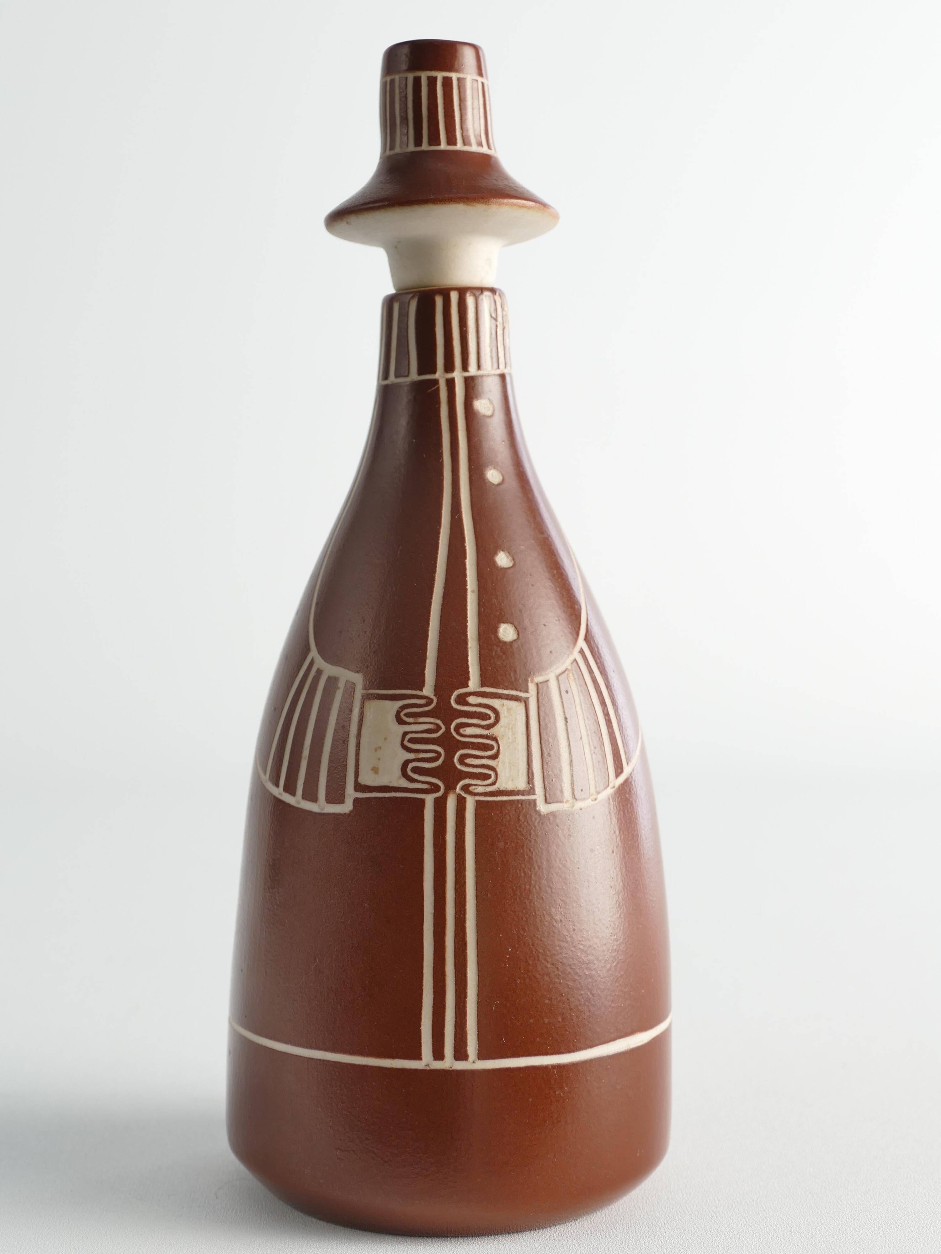 Scandinavian Modern "Tarina" Decanter by Arabia, Finland 1950s