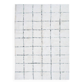 Tapis berbère 160x230 cm blanc quadrillage noir