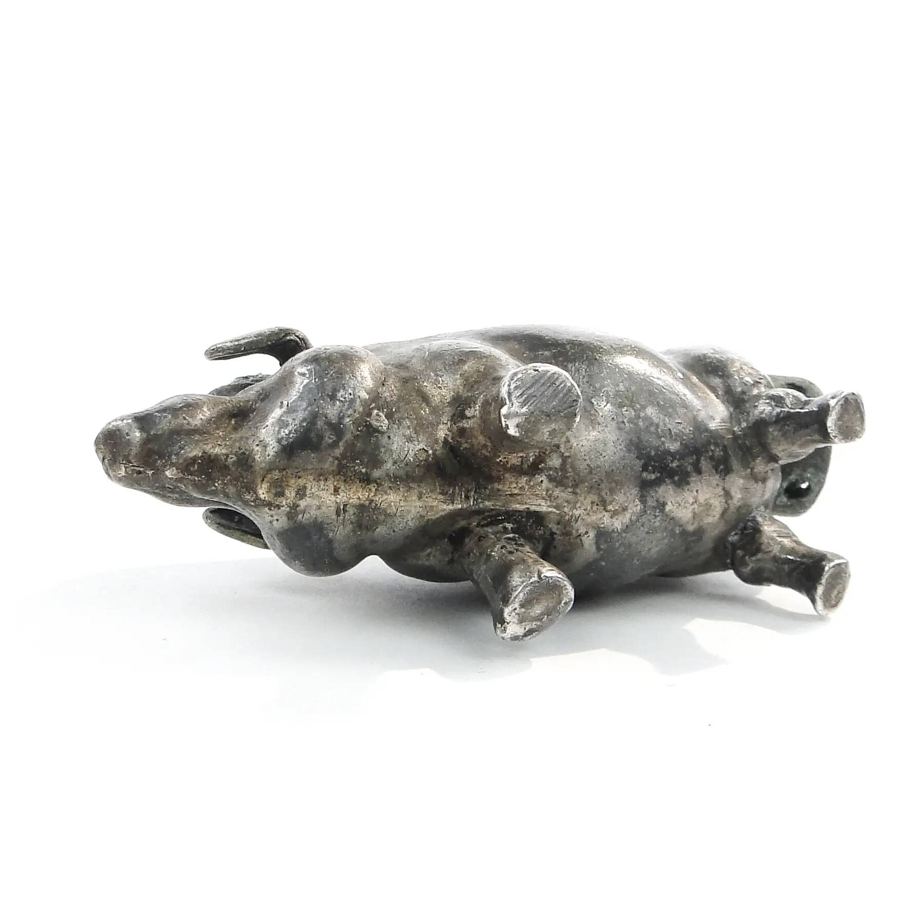 Figurative salt shaker, silver-plated brass, Germany, 19th century