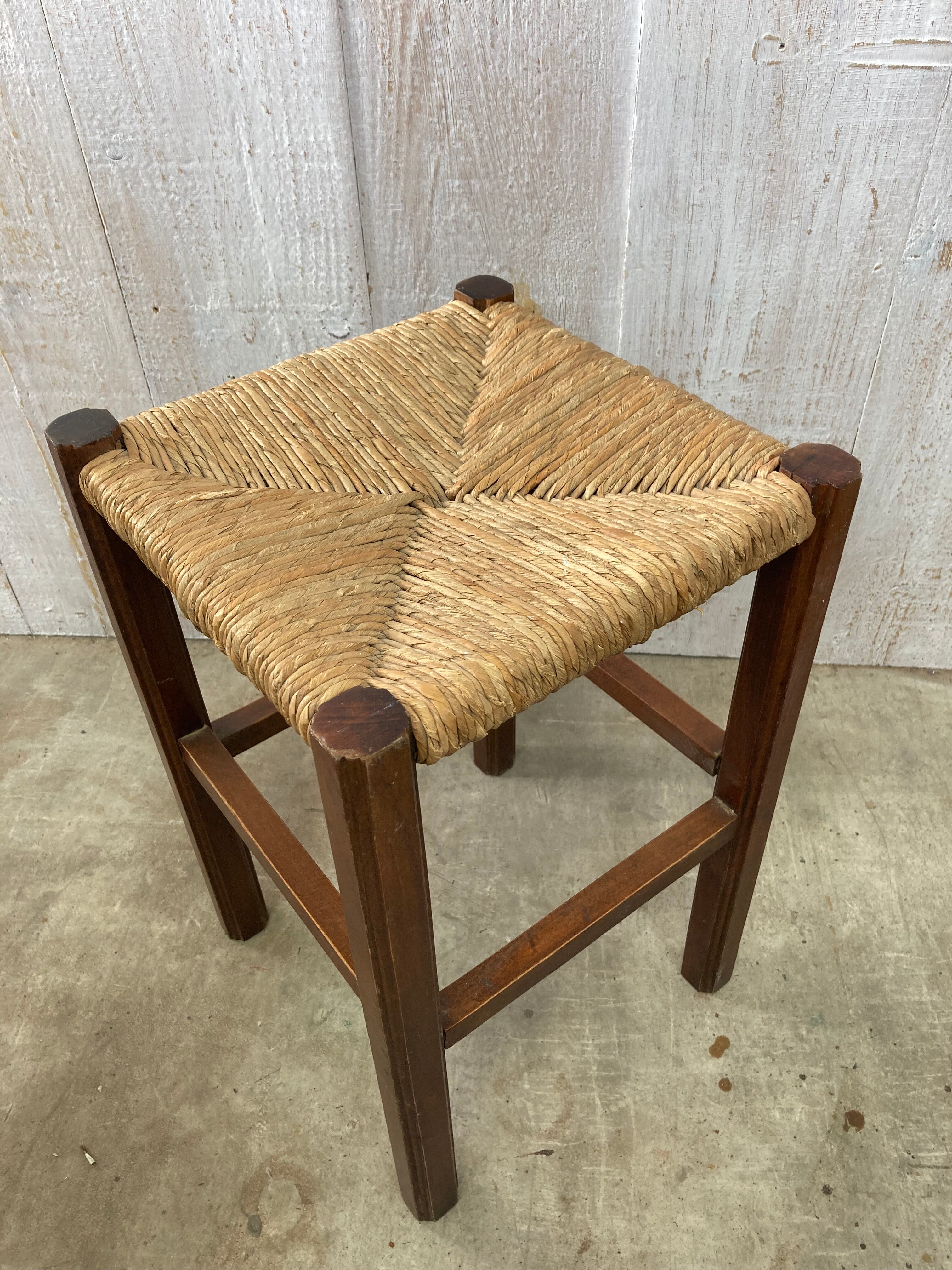 Tabouret paillé vintage