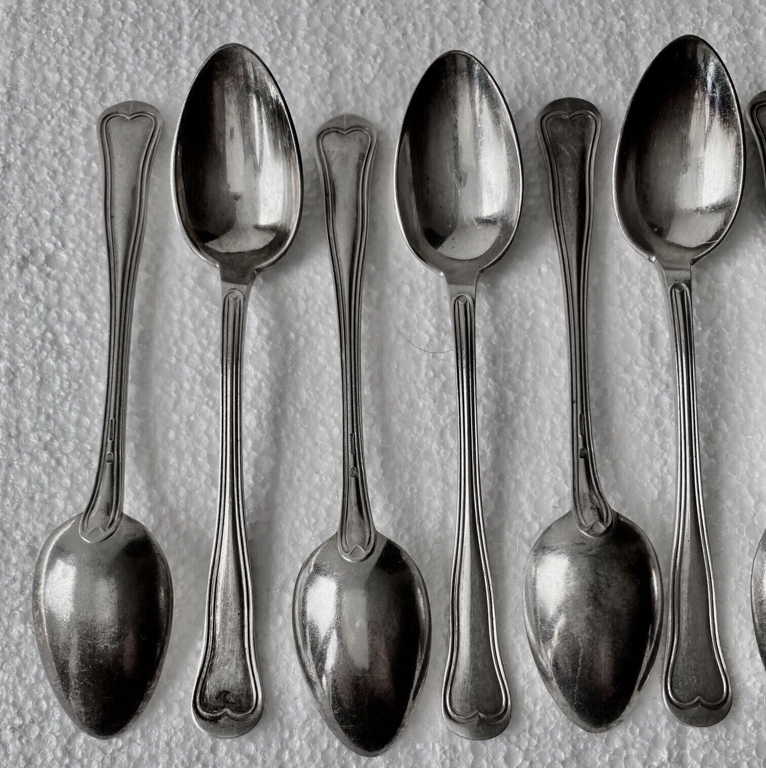 12 mocha spoons in silver metal christofle france