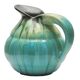 Ceramic pitcher glaze drop light blue, signed belgium