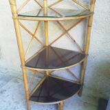 Rattan corner shelf
