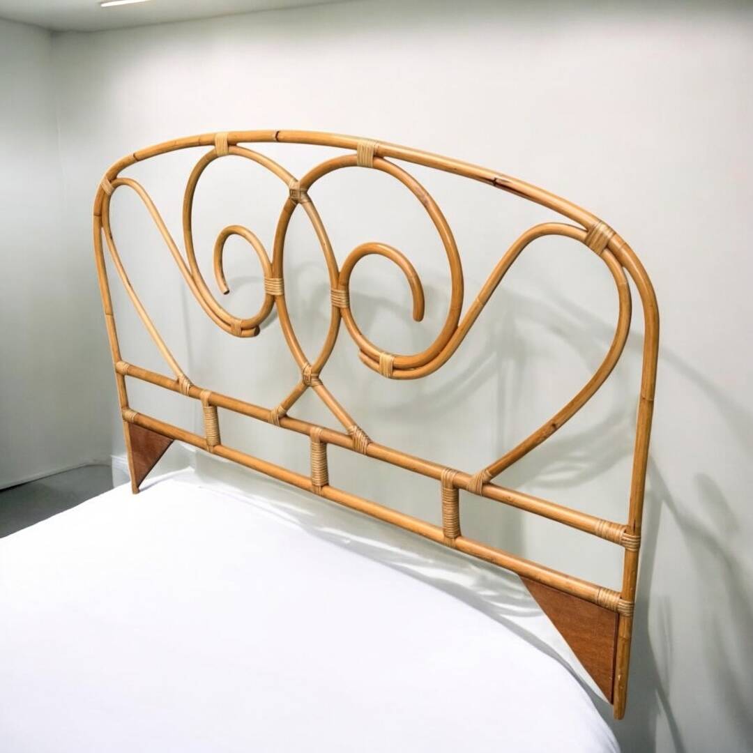 Vintage rattan headboard 1980
