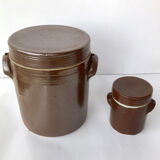 Lot de 2 pots anciens en grès