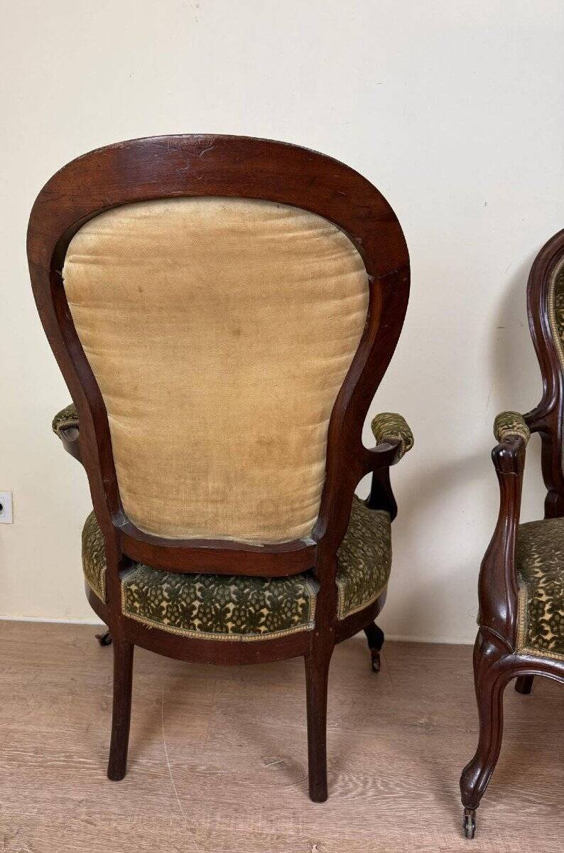 Paire de fauteuils style Louis XV en acajou époque XIXeme