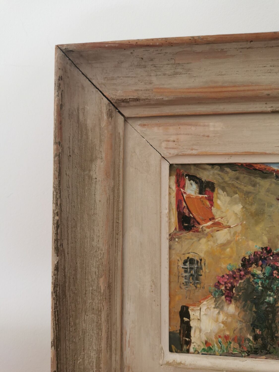 Huile sur toile, tableau encadré paysage du sud