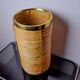 Rattan and brass umbrella stand, Italy, 1970