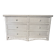 Commode vintage en rotin blanc tressé à 6 tiroirs