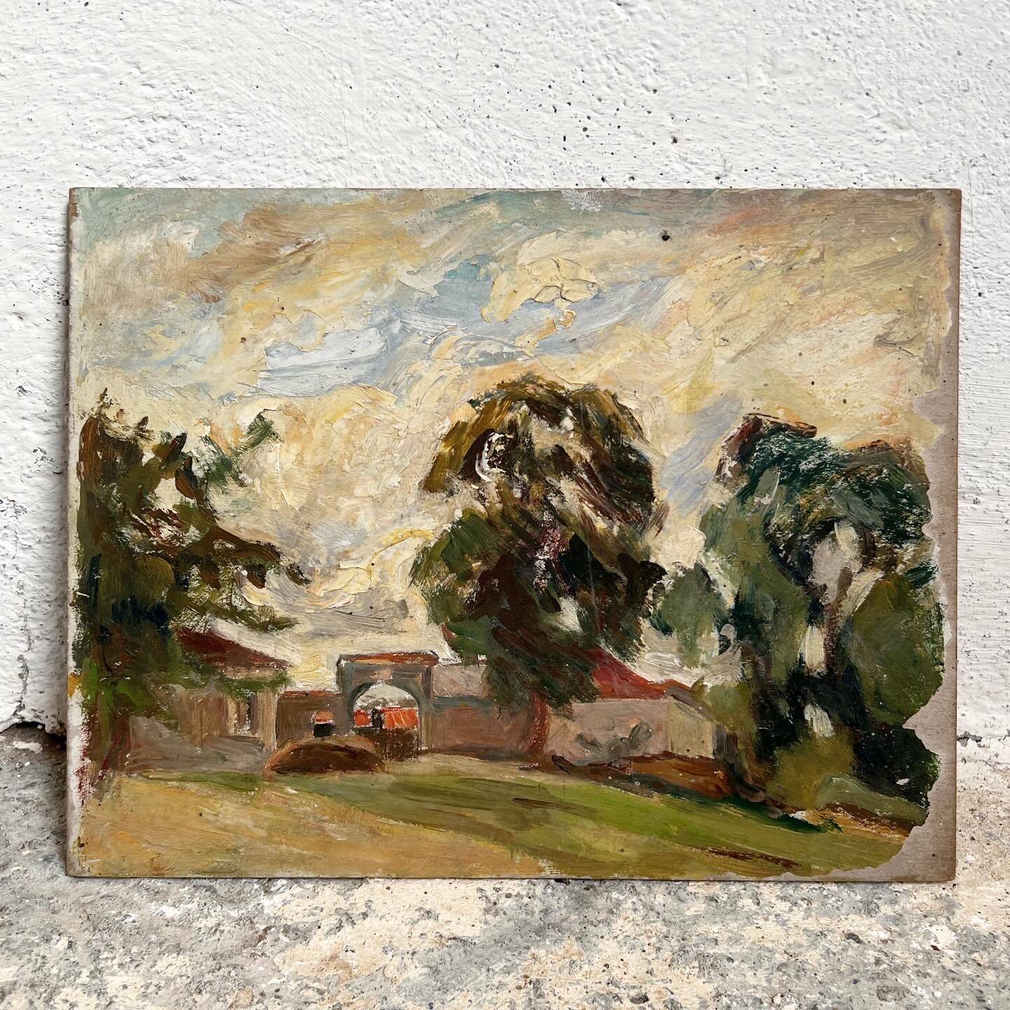 Peinture d’un village de campagne française