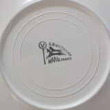 Set 6 flat plates vintage earthenware from Longchamp geometric decoration