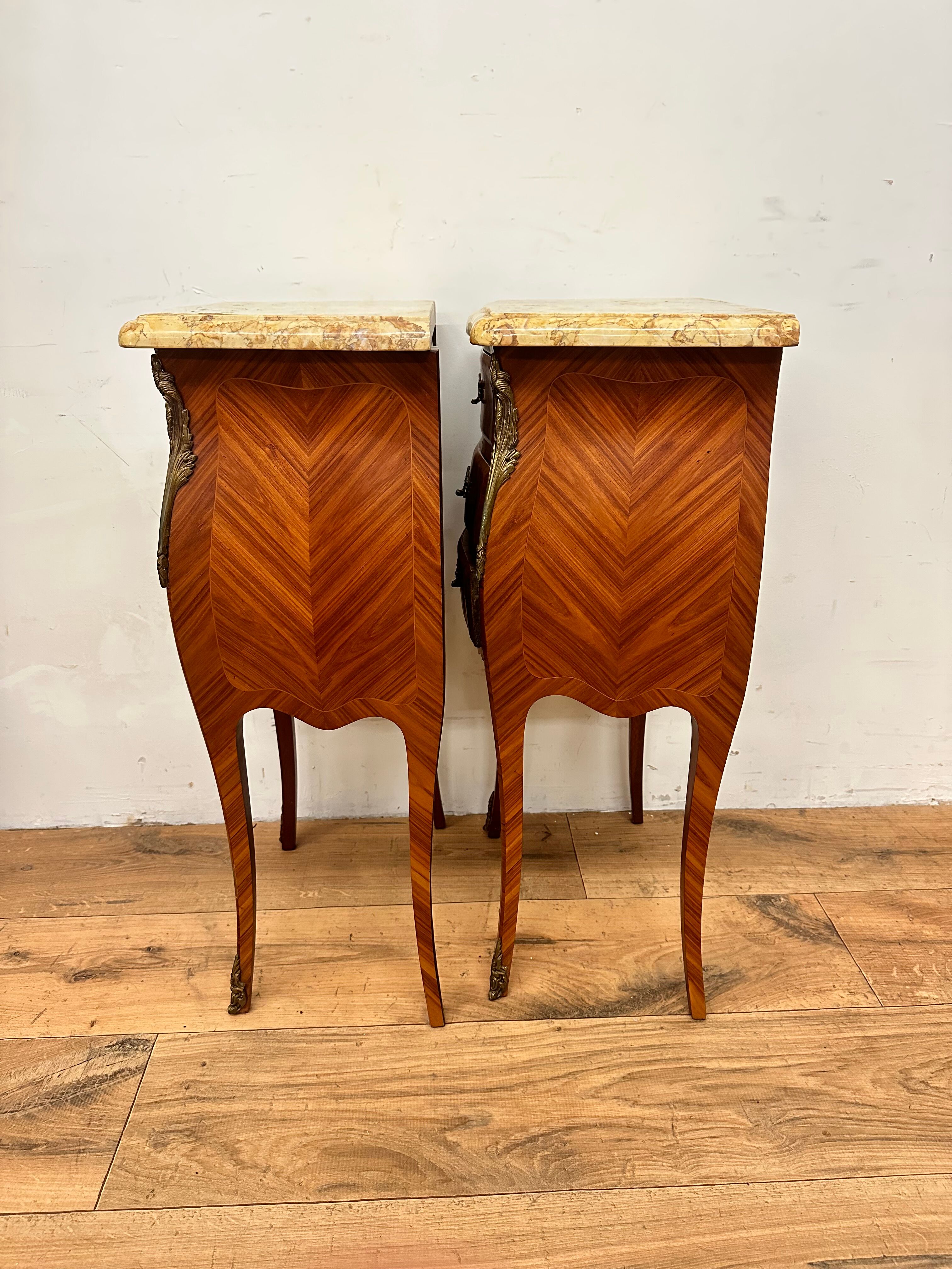 Pair of Louis XV style bedside table