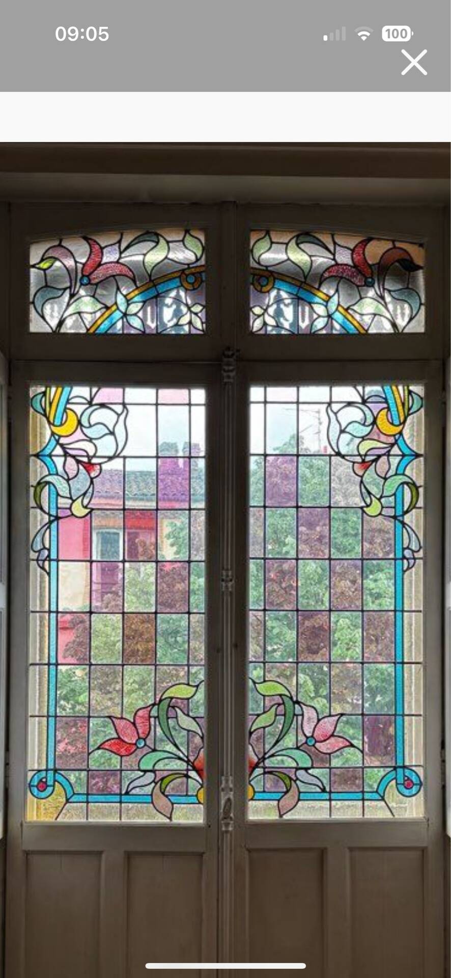 Window doors stained glass