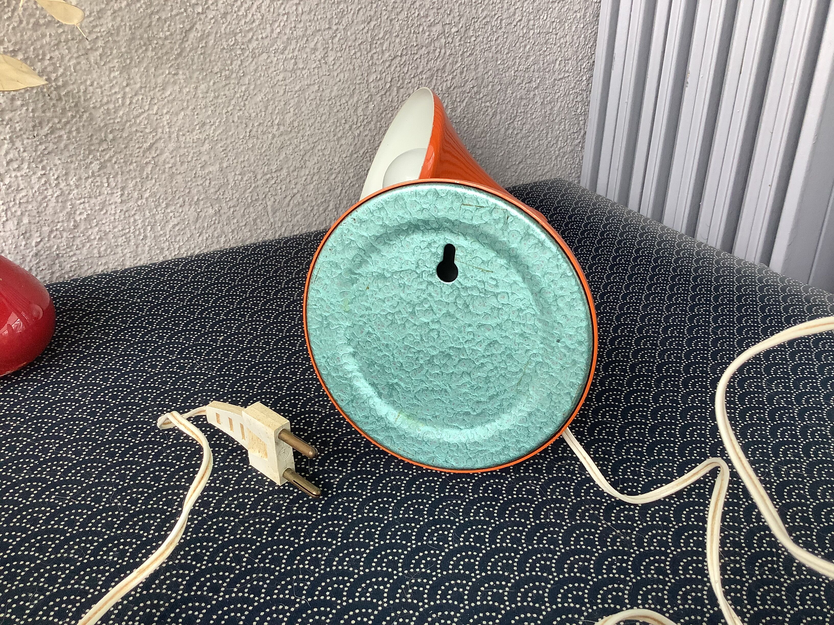 Desk or wall lamp metal orange vintage 60/70