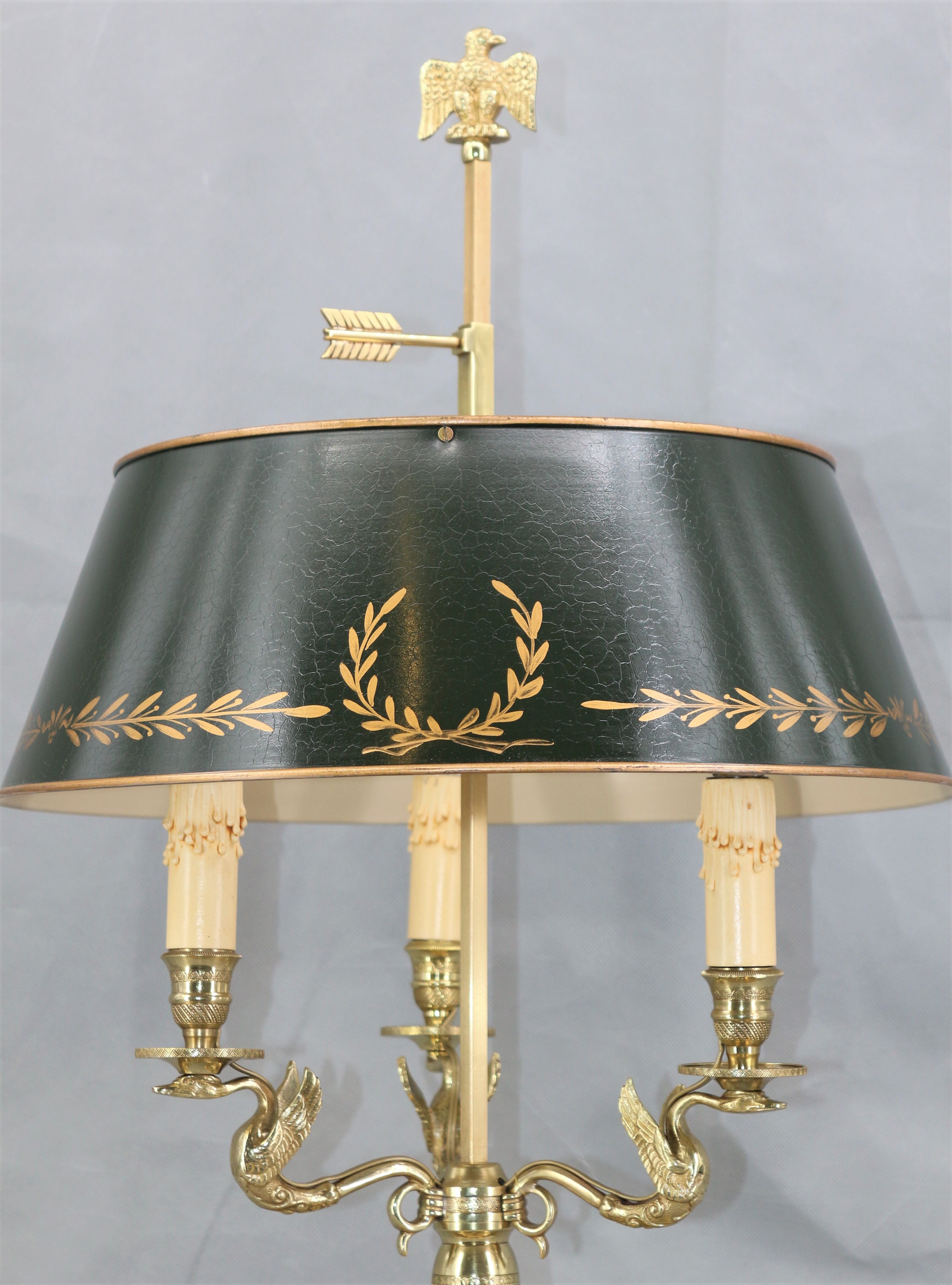 Empire style solid bronze hot water bottle lamp