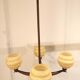 Art deco chandelier 4 globes clichy and copper glass