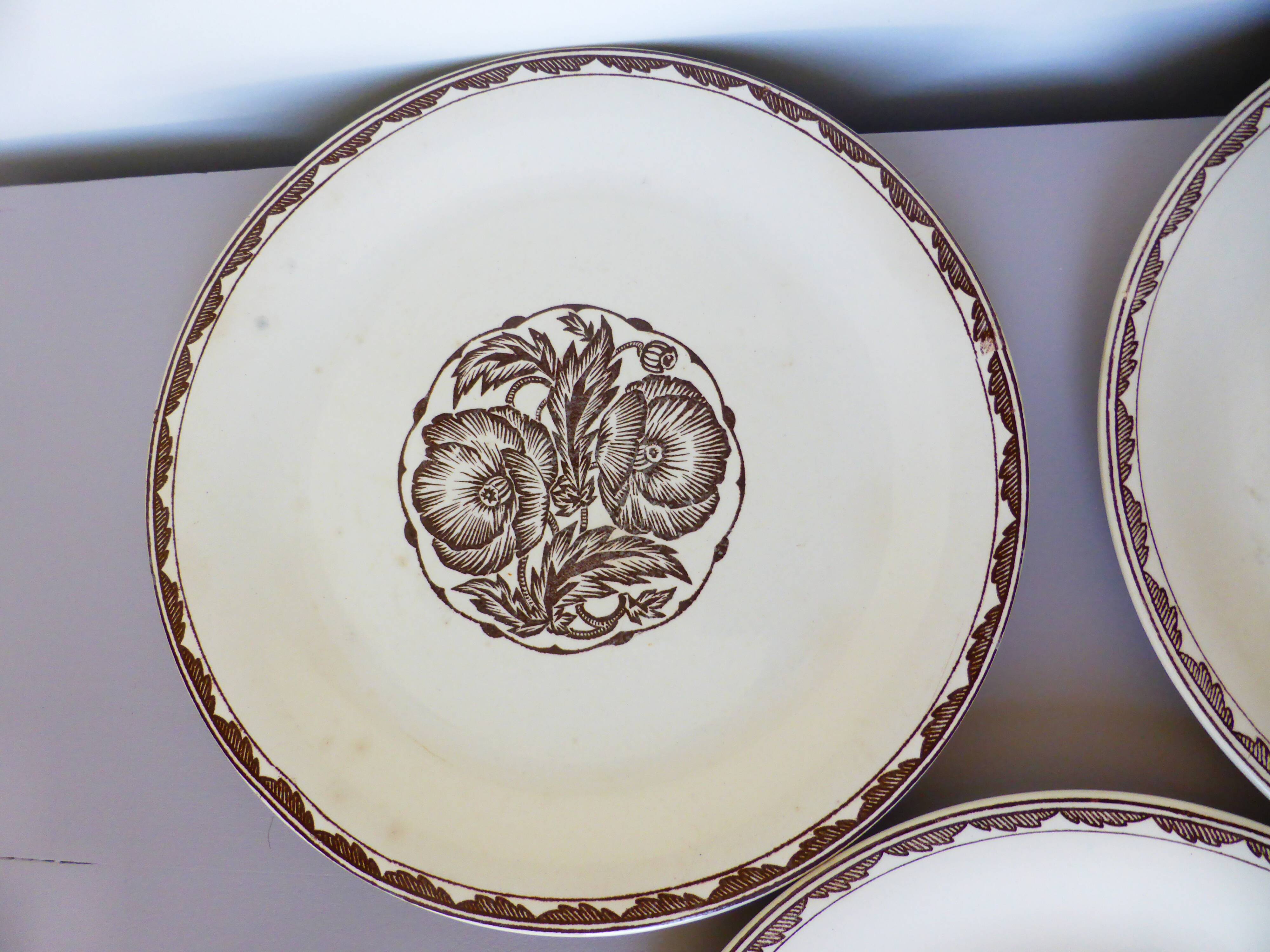 3 flat plates from Sarreguemines model Argonne 210734