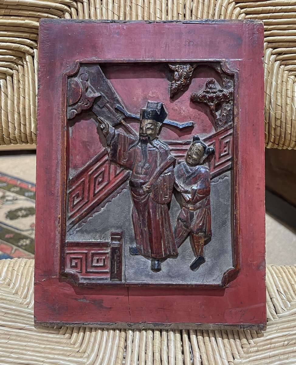 Chinese wooden bas-relief from the early 20th century.