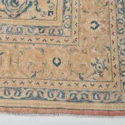 Peach Pink Large Persian Rug, Floral Bordered Vintage Carpet, 292x387Cm