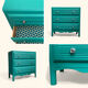 Art Deco emerald green chest of drawers