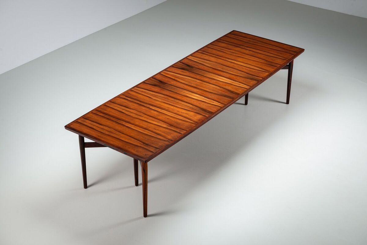 Arne Vodder large dining table in rosewood model 201 Sibast Denmark 1960