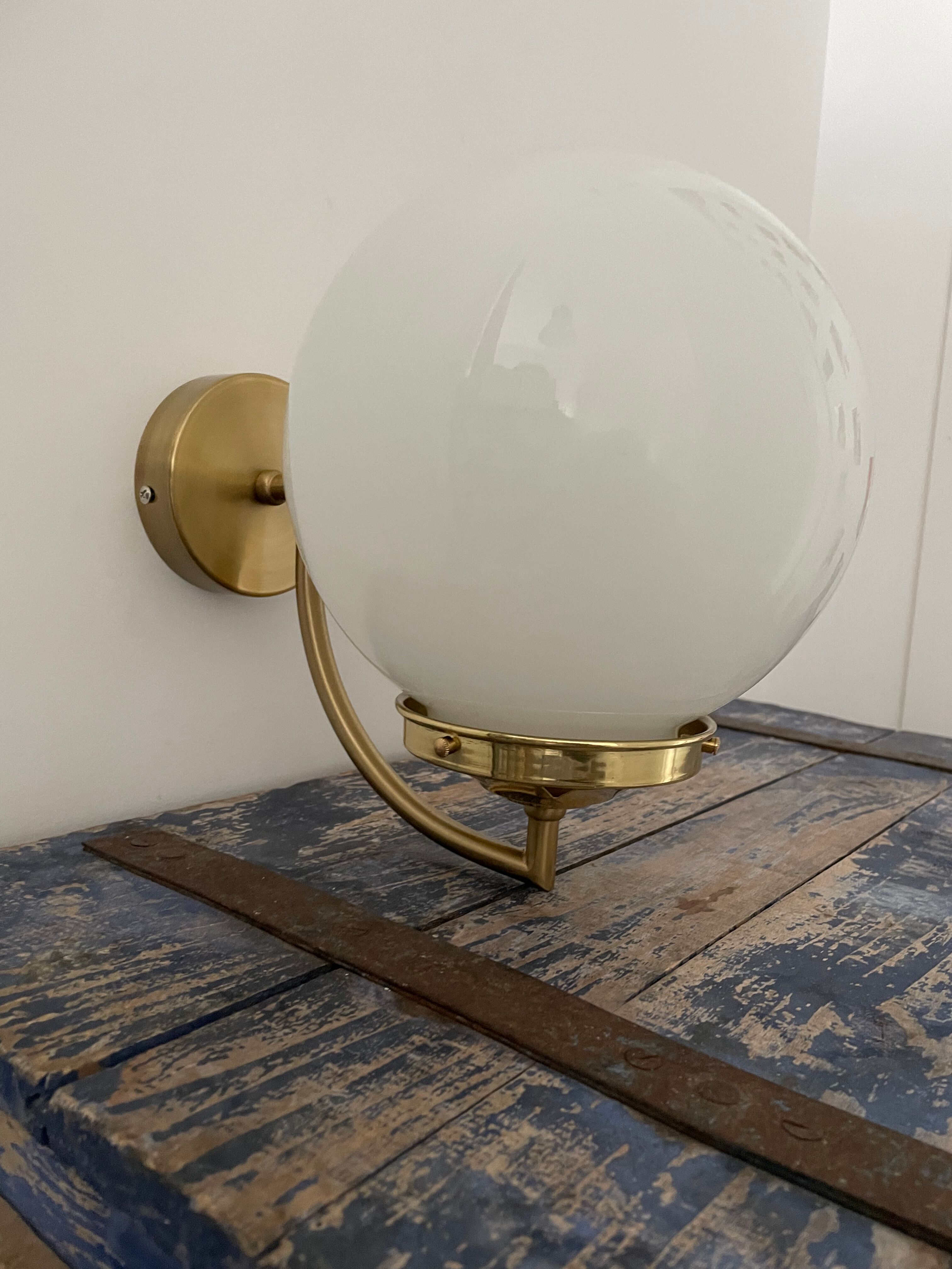 New electrified vintage globe wall lamp