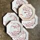 6 flat plates in ironstone Clairefontaine, "Indiana" service.