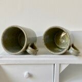 Paire de mugs en grès émaillé