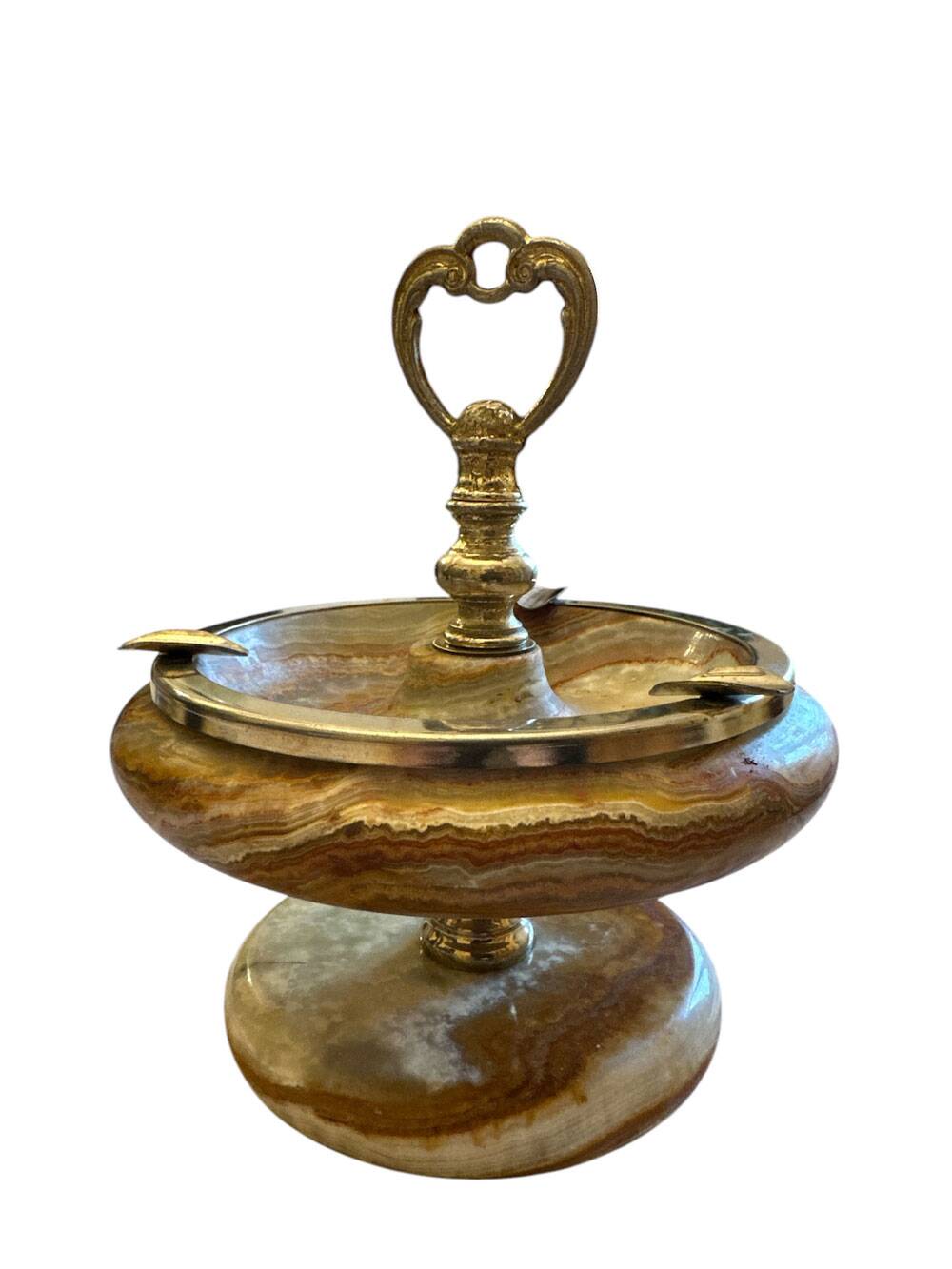 Brass and Onyx Ashtray