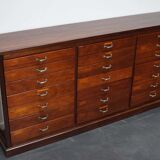 British Mahogany Apothecary Cabinet or Bank of Drawers, 1930s