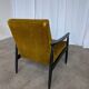 Vintage Yellow Fabric Armchair: Mid-Century Modern Lounge Chair