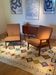 Vintage Scandinavian armchair "Theodor" in terracotta boucle.