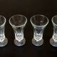 1970s 4 Champagne Flutes Clear Faceted Glass