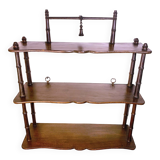 Mini fake bamboo shelf from the beginning of the 20th century in walnut, France