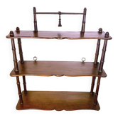 Mini fake bamboo shelf from the beginning of the 20th century in walnut, France