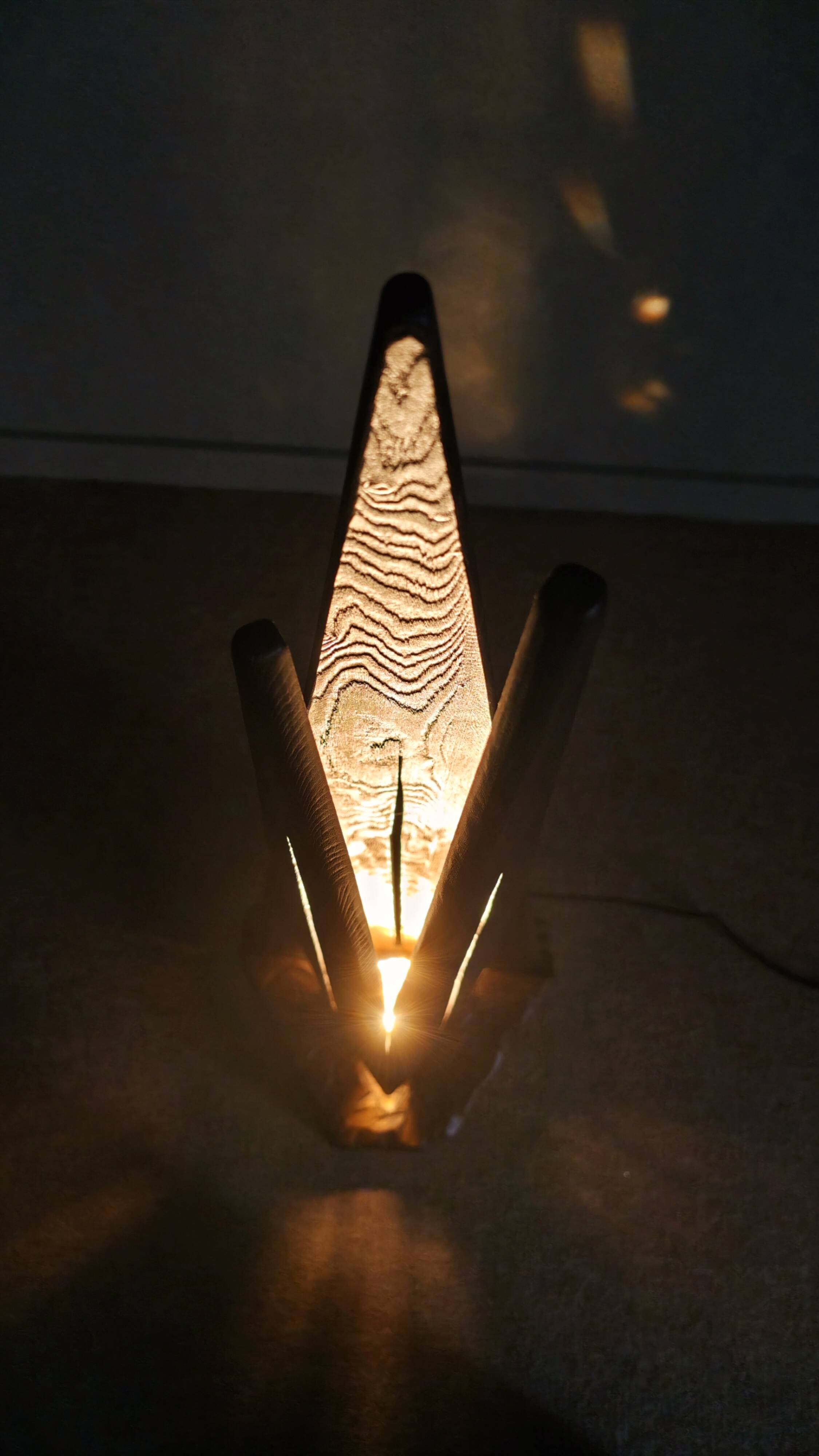 Sculptural Solid Wood Floor Lamp Post-Modern Light STRATA by Flowlight UK