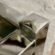 High chrome shelf with 3 smoked glass shelves Roche Bobois