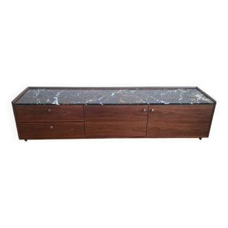 Noham AMPM TV cabinet, walnut and marble sideboard
