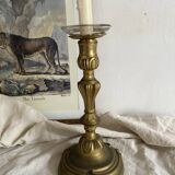 Grand bougeoir ancien en bronze  26 cm style Louis XV