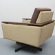 Fauteuil pivotant des années 1960 en mohair-velours