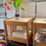 Pair of elm bedside tables