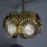 Italian Brass & Glass Ceiling Lamp, 1960s