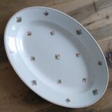 Oval porcelain dish Moulin des Loups Hamage decoration Burgundy