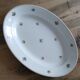 Oval porcelain dish Moulin des Loups Hamage decoration Burgundy