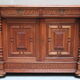 Double body late 19th century in oak and colored stained glass