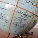 World map, terrestrial globe, Girard & Barrère edition, 1960s-70s
